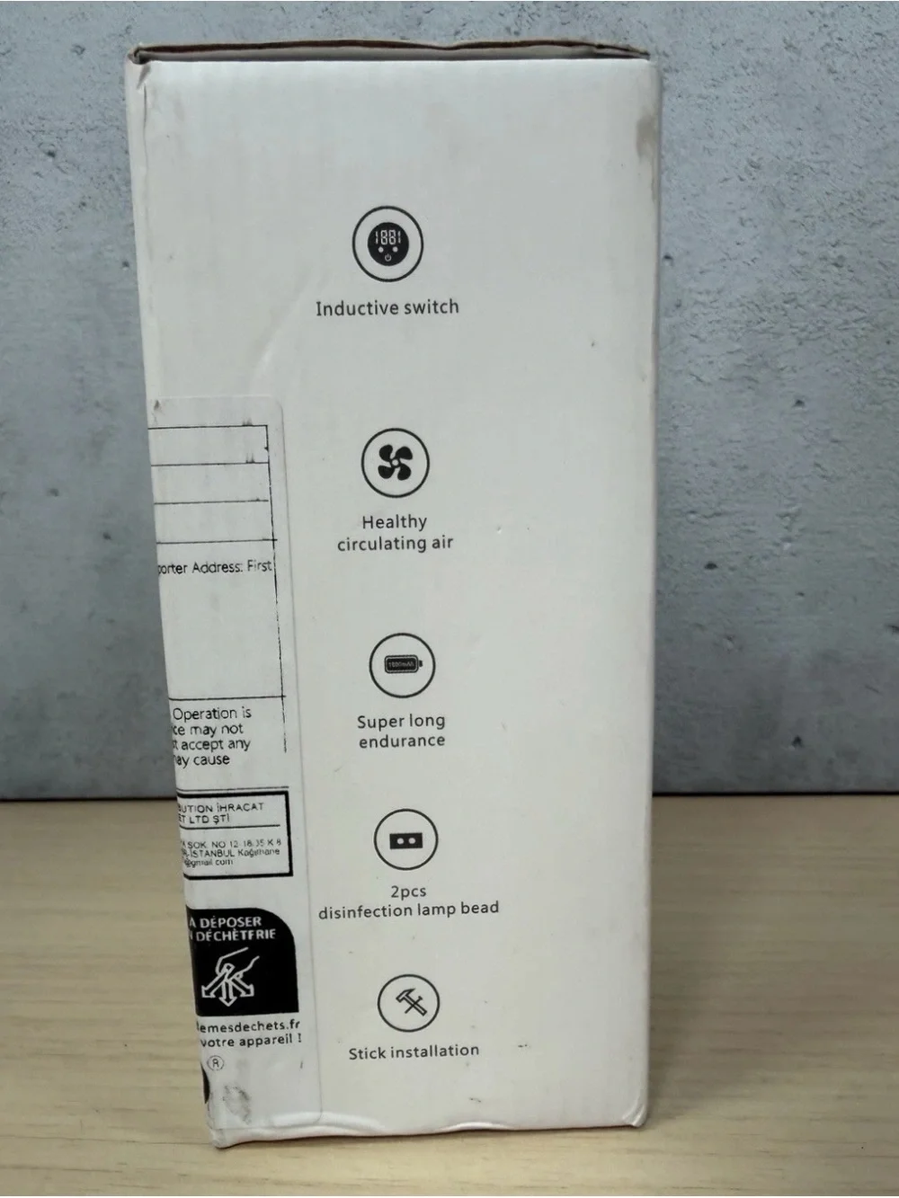 White Electric Toothbrush Sterilizer with Digital Display